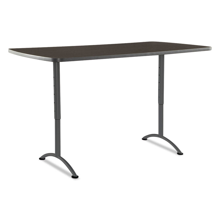 Iceberg ARC Adjustable-Height Table, Rectangular Top, 36w x 72d x 30 to 42h, Walnut/Gray