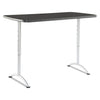 Iceberg ARC Adjustable-Height Table, Rectangular Top, 60w x 30d x 30 to 42h, Graphite/Silver