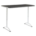 Iceberg ARC Adjustable-Height Table, Rectangular Top, 60w x 30d x 30 to 42h, Graphite/Silver
