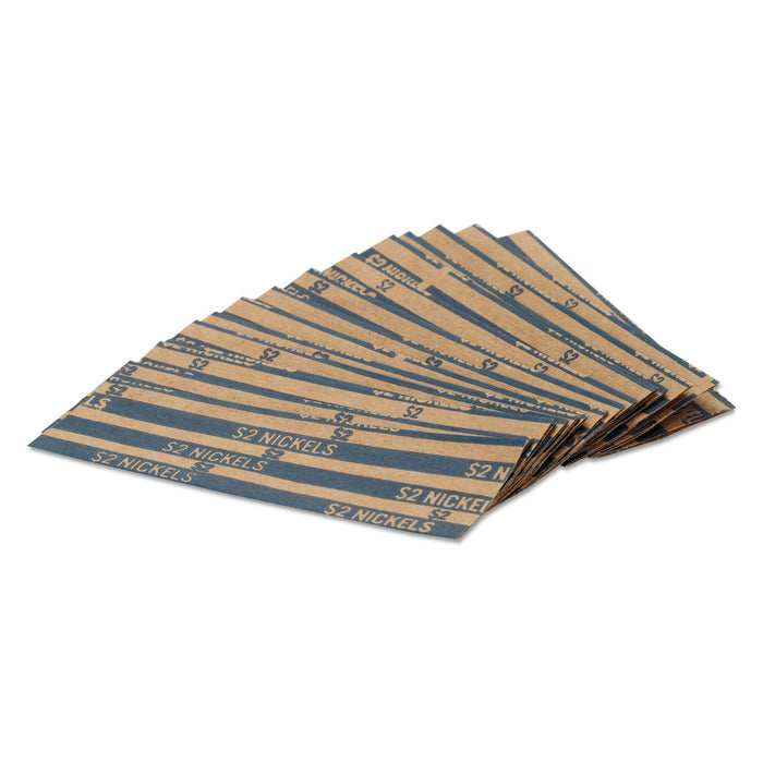 Pap-R Products Flat Coin Wrappers, Nickels, $2, 1000 Wrappers/Box