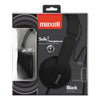 Maxell Solids Headphones, 5 ft Cord, Black