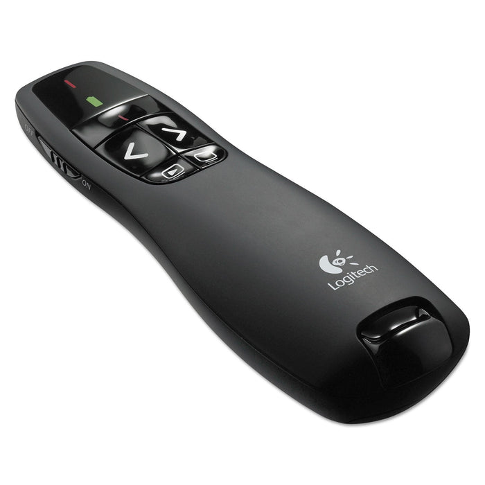 Logitech R400 Wireless Presentation Remote with Laser Pointer, Class 2, 50 ft Range, Matte Black