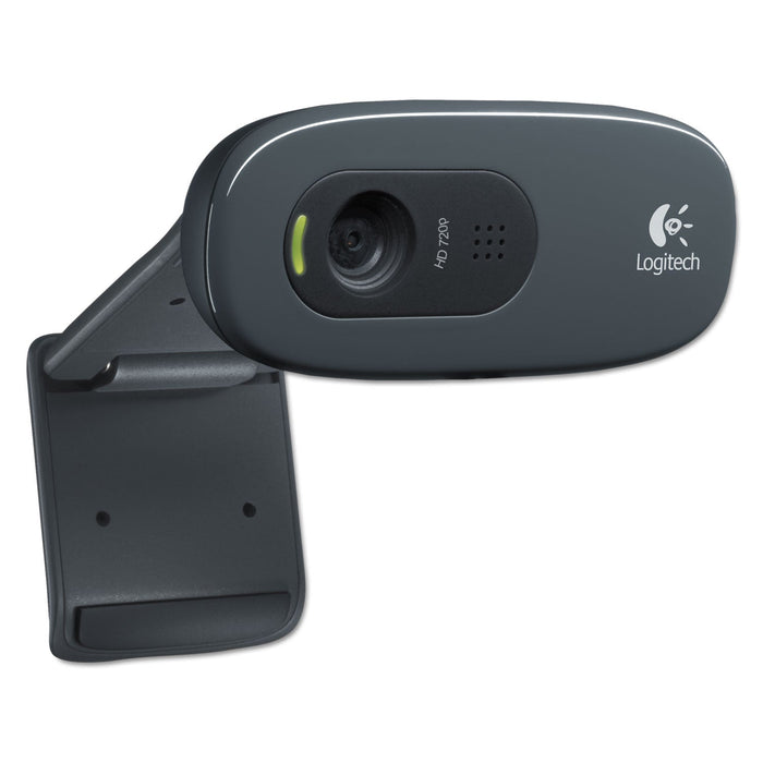 Logitech C270 HD Webcam, 1280 pixels x 720 pixels, 1 Mpixel, Black