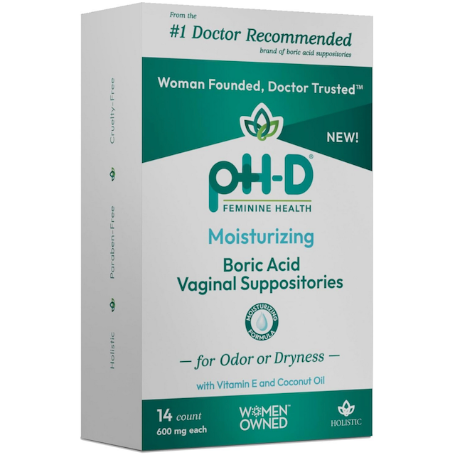 Phd Feminine Health Support Boric Acid + Moisturizing Suppository - 14ct by Pasteur Pharmacy