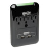 Tripp Lite Protect It! Surge Protector, 3 AC Outlets/2 USB Ports, 540 J, Black