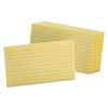 Oxford Ruled Index Cards, 3 x 5, Canary, 100/Pack