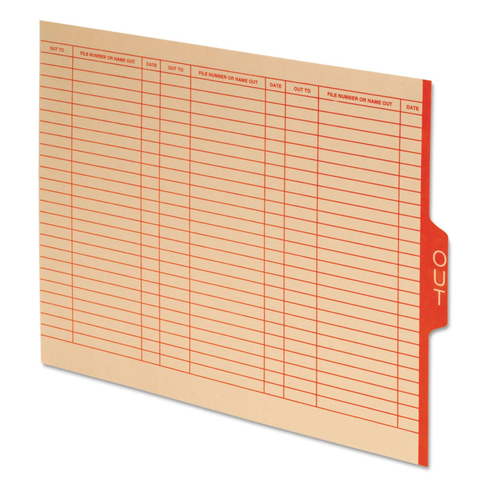 Pendaflex Out Guides with Center Tab, 1/3-Cut End Tab, Out, 8.5 x 11, Manila, 100/Box