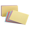 Oxford Ruled Index Cards, 3 x 5, Blue/Violet/Canary/Green/Cherry, 100/Pack