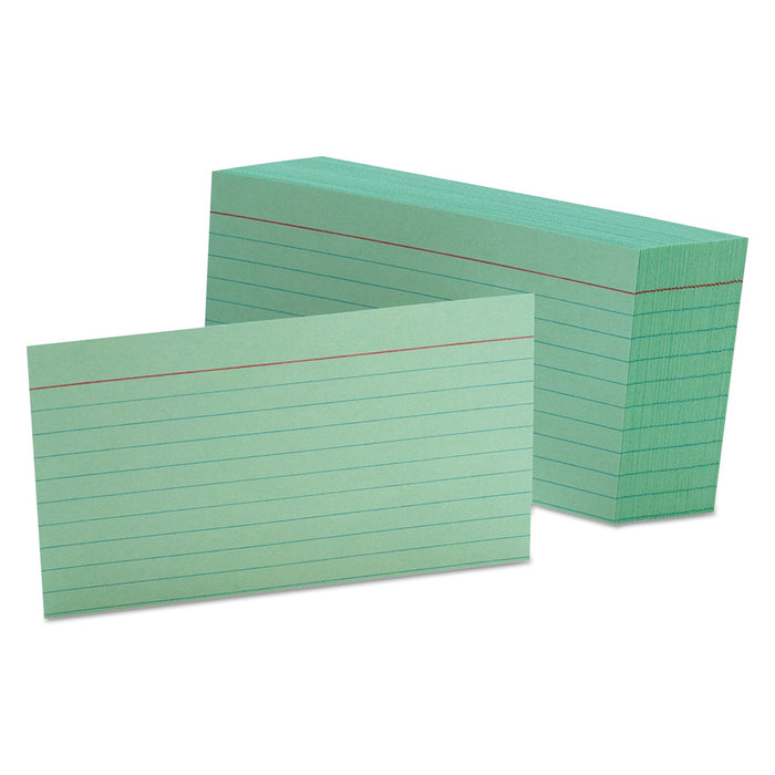 Oxford Ruled Index Cards, 3 x 5, Green, 100/Pack