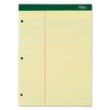 TOPS Double Docket Ruled Pads with Extra Sturdy Back, Pitman Rule Variation (Offset Margin-3" Left), 100 Canary 8.5 x 11.75 Sheets