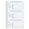 TOPS Spiralbound Message Book, Two-Part Carbonless, 2.83 x 5, 3/Page, 300 Forms