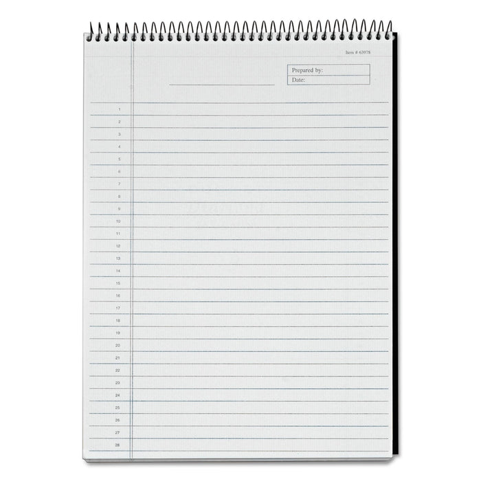 TOPS Docket Diamond Top-Wire Ruled Planning Pad, Wide/Legal Rule, Black Cover, 60 White 8.5 x 11.75 Sheets