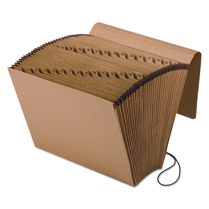 Pendaflex Kraft Indexed Expanding File, 31 Sections, Elastic Cord Closure, 1/15-Cut Tabs, Letter Size, Brown