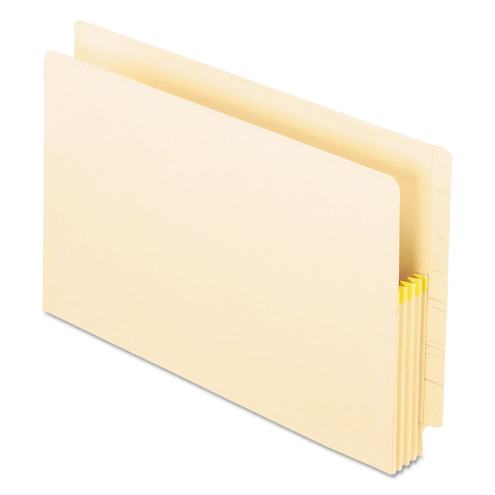 Pendaflex Manila Drop Front Shelf File Pockets with Rip-Proof-Tape Gusset Top, 3.5" Expansion, Legal Size, Manila, 25/Box