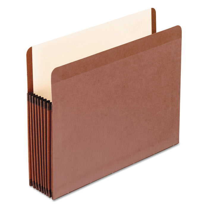 Pendaflex Premium Reinforced Expanding File Pockets, 7" Expansion, Letter Size, Red Fiber, 5/Box