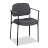 HON VL616 Stacking Guest Chair with Arms, Supports Up to 250 lb, Charcoal Seat/Back, Black Base