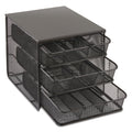 Safco 3 Drawer Hospitality Organizer, 7 Compartments, 11.5 x 8.25 x 8.25, Black