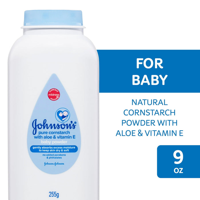 Johnson's Baby Powder - Pure Cornstarch With Soothing Aloe & Vitamin E 9 Oz by Pasteur Pharmacy