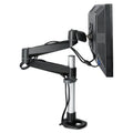 3M Dual Monitor Swivel Arm, 360 Degree Rotation, +15 Degree/-90 Degree Tilt, 180 Degree Pan, Black/Gray, Supports 30 lb