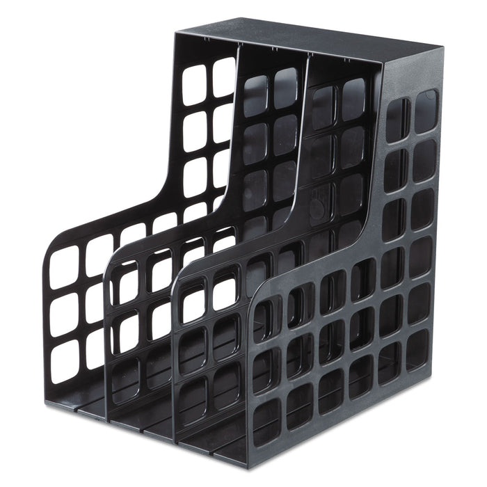 Pendaflex Plastic Magazine File, Two Snap-In Dividers, 9 x 10.63 x 12, Black