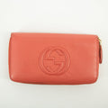 Gucci Coral Pink Soho Interlocking G Leather Round Zipper Long Wallet #2363 by Bolt Boutique