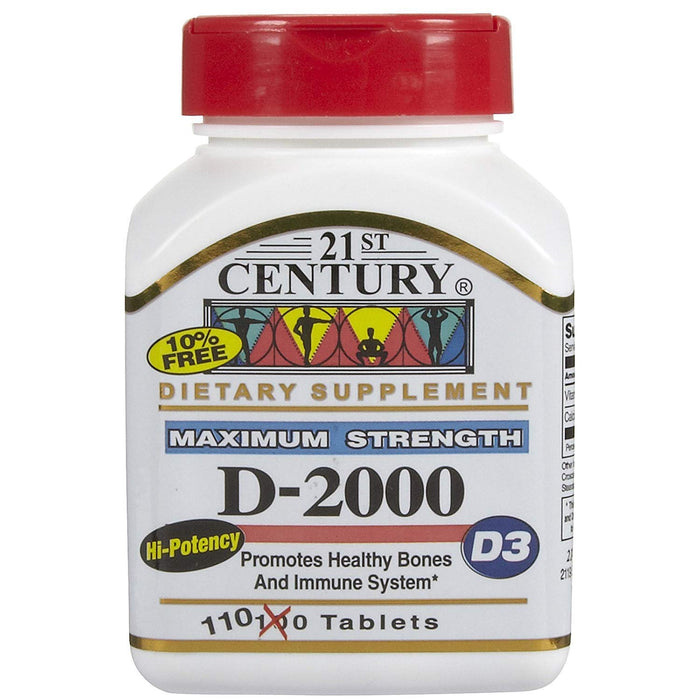 21st Century Vitamin D3 2000 IU (Maximum Strength - 120 Tablets) by Pasteur Pharmacy