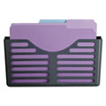 Universal Recycled Plastic Cubicle Single File Pocket, Cubicle Pins Mount, 13.5 x 3 x 7, Charcoal