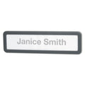 Universal Recycled Cubicle Nameplate with Rounded Corners, 9 x 2.5, Charcoal