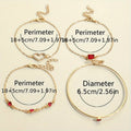 4pcs Rhinestone Alloy Bracelet Set – Minimalist Heart & Square Design by DailySale