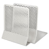 Artistic Urban Collection Punched Metal Bookends, Nonskid, 5.5 x 6.5 x 6.5, Perforated Steel, White, 1 Pair