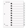 Cardinal OneStep Printable Table of Contents and Dividers, 10-Tab, 1 to 10, 11 x 8.5, White, White Tabs, 1 Set