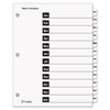 Cardinal OneStep Printable Table of Contents and Dividers, 12-Tab, Jan. to Dec., 11 x 8.5, White, White Tabs, 1 Set
