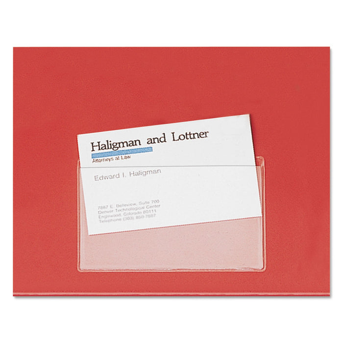 Cardinal HOLD IT Poly Business Card Pocket, Top Load, 3.75 x 2.38, Clear, 10/Pack