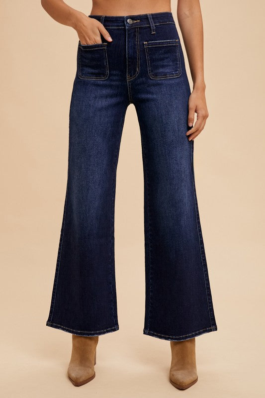 Stretch Front Two Pocket High Rise Flare Jean by Boutique 23
