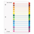 Cardinal OneStep Printable Table of Contents and Dividers, 15-Tab, 1 to 15, 11 x 8.5, White, Assorted Tabs, 1 Set