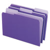 Pendaflex Interior File Folders, 1/3-Cut Tabs: Assorted, Legal Size, Violet, 100/Box