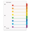 Cardinal QuickStep OneStep Printable Table of Contents and Dividers, 8-Tab, 1 to 8, 11 x 8.5, White, Assorted Tabs, 24 Sets
