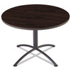 Iceberg iLand Table, Cafe-Height, Round Top, Contoured Edges, 42" Diameter x 29h, Mahogany/Black