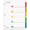 Cardinal OneStep Printable Table of Contents and Dividers, 5-Tab, 1 to 5, 11 x 8.5, White, Assorted Tabs, 1 Set
