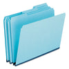 Pendaflex Pressboard Expanding File Folders, 1/3-Cut Tabs: Assorted, Legal Size, 1" Expansion, Blue, 25/Box