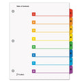 Cardinal OneStep Printable Table of Contents and Dividers, 8-Tab, 1 to 8, 11 x 8.5, White, Assorted Tabs, 1 Set