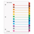 Cardinal OneStep Printable Table of Contents and Dividers, 12-Tab, 1 to 12, 11 x 8.5, White, Assorted Tabs, 1 Set