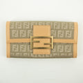 Fendi Beige Zucca Zucchino Mamma Canvas x Leather Long Wallet #2374 by Bolt Boutique