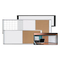 MasterVision Combo Cubicle Workstation Dry Erase/Cork Board, 48x18, Silver Frame
