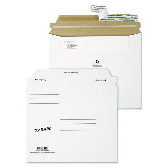 Quality Park Economy Disk/CD Mailer for CDs/DVDs, Square Flap, Redi-Strip Adhesive Closure, 7.5 x 6.06, White, 100/Carton