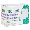 Quality Park Greeting Card/Invitation Envelope, A-6, Square Flap, Gummed Closure, 4.75 x 6.5, White, 100/Box