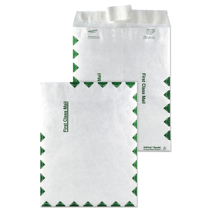 Survivor Lightweight 14 lb Tyvek Catalog Mailers, First Class, #10 1/2, Commercial Flap, Redi-Strip Closure, 9 x 12, White, 100/Box