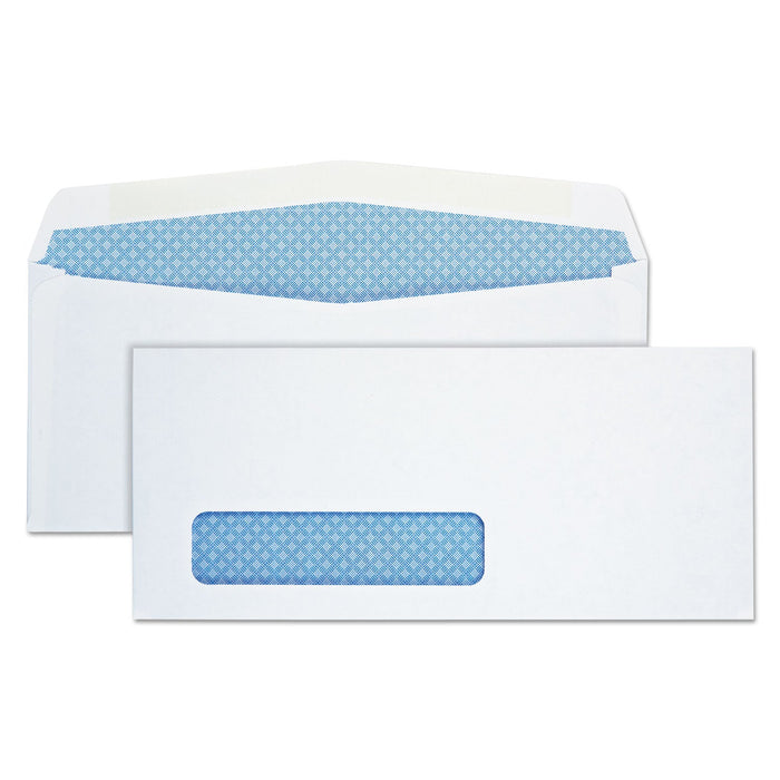 Quality Park Security Tint Window Envelope, #10, Commercial Flap, Gummed Closure, 4.13 x 9.5, White, 500/Box