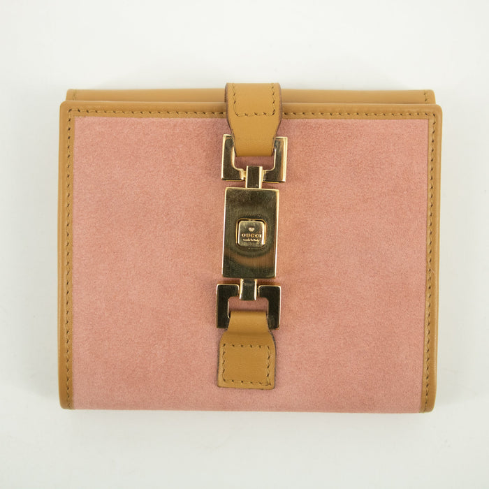 Gucci Pink Jackie Suede x Leather Compact Wallet #2379 by Bolt Boutique