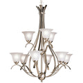 Kichler Lighting Dover 2520-NI 9-Light 2-Tier Chandelier - Brushed Nickel by Vanessa Jane